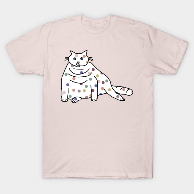 Spotty Chonk Cat in Balance T-Shirt by ellenhenryart